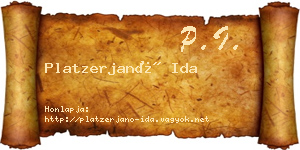 Platzerjanó Ida névjegykártya